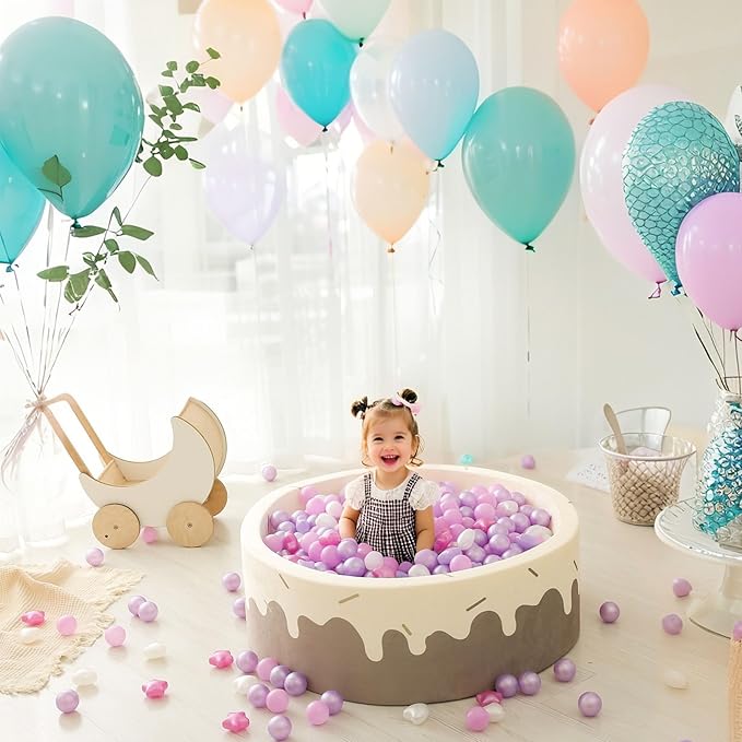 GOGOSO Ball Pit Balls,Plastics Balls for Ball Pit, Stars Hearts Shape for PastelBall for Toddlers Kids