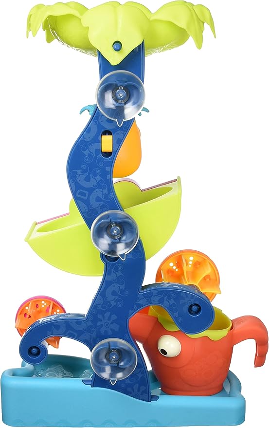 B. toys – Tropical Waterfall Water Wheel Toy – Sand Play for Toddlers – Beach, Pool, Bath Toys with Cups & Accessories – Fun Outdoor Activities for Kids 18+ Months
