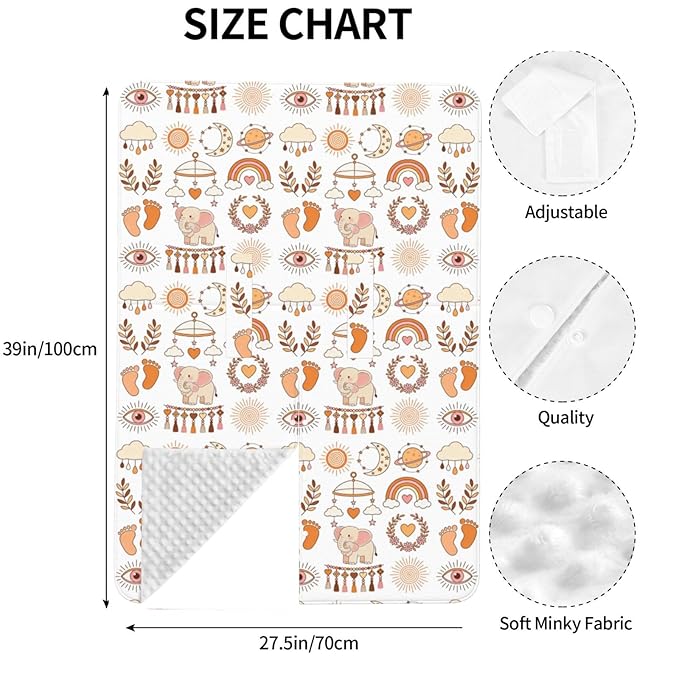 Boho Baby Car Seat Canopy Cover, Nursing Cover for Newborn, Boho Baby Stuff Stroller Cover for All Seasons