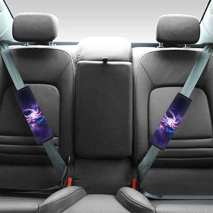 Car Seat Belt Cover Pad,Axolotl Galaxy Soft Comfortable Shoulder Seatbelt Pads Cushions for Adults and Children 2 PCS