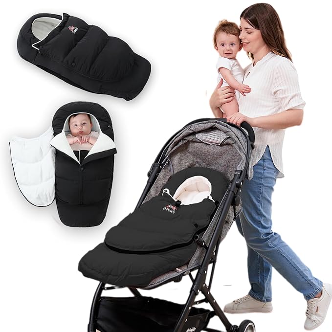F-Y-YIYI Bunting Bag for Stroller Sleeping Bags Thickened Warm Stroller Blanket Toddler Removable Newborn Baby footmuff Winter Baby Travel Essential