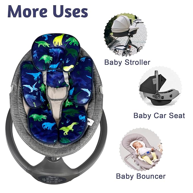 TANOFAR Newborn Lounger Cover, Baby Car Seat Head Support, Removable Cover for Infant Lounger Pillow Cover, Breathable, Comfortable, Dinosaur