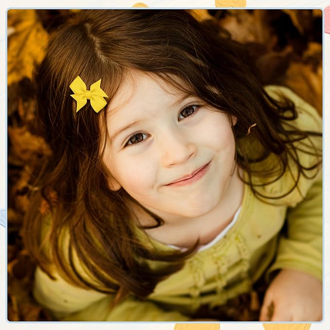 Baby Hair Clips, 100PCS 2" Fully Lined Hair Bows for Girls, Toddler Hair Accessories, Alligator Hair Clips for Girls Toddlers Baby Kids Teens (50 Colors in Pairs）