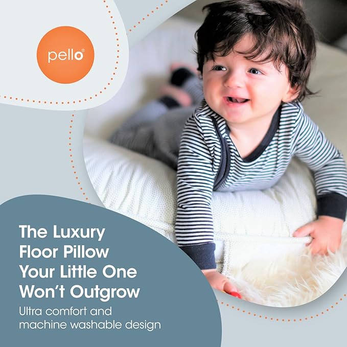 Pello Toddler Floor Cushion - Multi-Use Play Mat, Lounger, Washable, Plush, Sadie/Light Pink