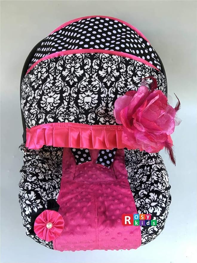 Rosy Kids Infant Carseat Canopy Cover 3 Pc Whole Caboodle Baby Car Seat Cover Kit C080200