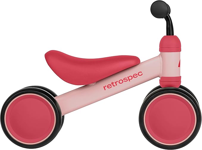 Retrospec Cricket Baby Walker Balance Bike with 4 Wheels for Ages 12-24 months - Toddler Bicycle Toy for 1 Year Old’s - Ride On Toys for Boys and Girls