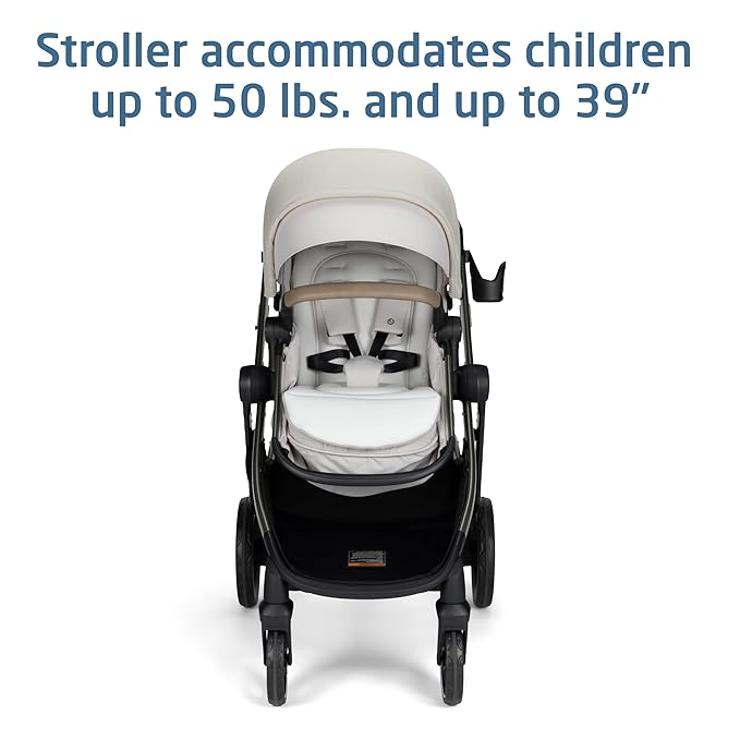 Maxi-Cosi Zelia Pro 5-in-1 Travel System with Mico Pro Infant Car Seat, Baby Stroller Combo, Reversible Seat, Large Wheels, Adjustable Handle, Newborn to Toddler, Lightweight, Classic Oat