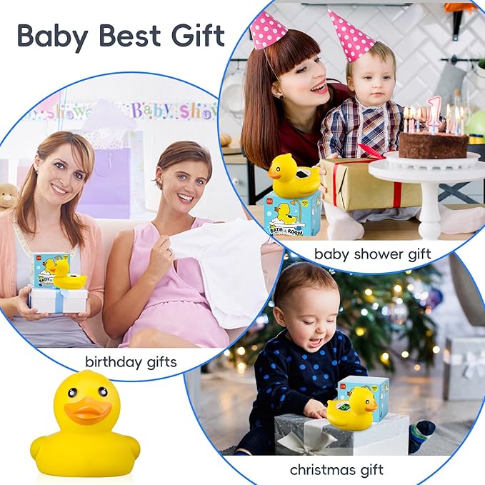 b&h Baby Bath Thermometer - USB Rechargeable, Instant & Accurate Temperature Readings, Waterproof, Digital Water Temperature Monitor for Newborns & Toddlers (Classic Charging Duck)