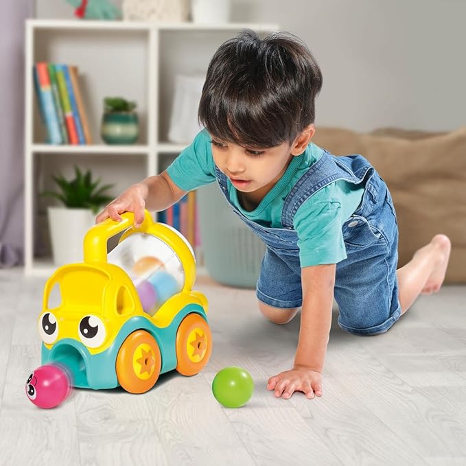Tomy Toomies Pic and Pop Truck | Push Along Toy Truck Ball Popper with Spinning Barrel | Fun Cause and Effect Toys | Toddler Toys for 18 Month Old Plus