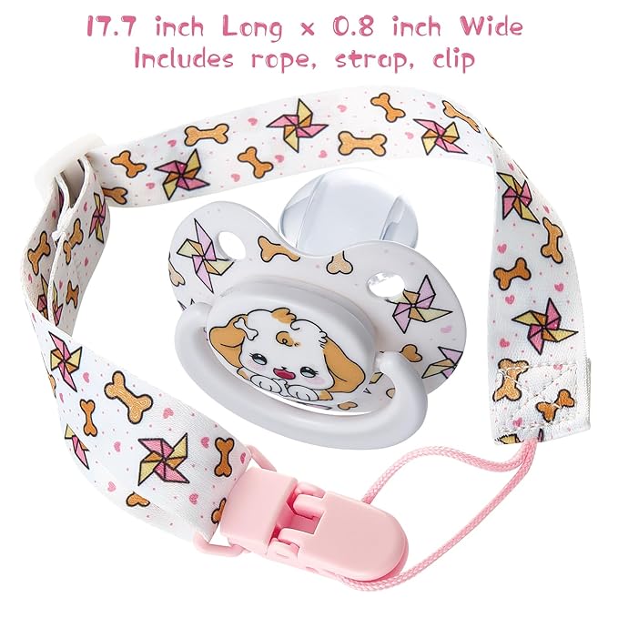 Cute Adult Size Pacifier: Big Shield Paci for Anxiety with Case - Puppy Soft Silicone Large Nipple for Sleep - Binky for Autism