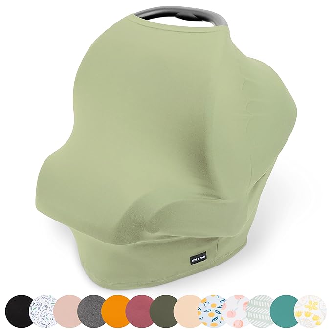 Simka Rose Car Seat Cover for Babies – Multipurpose, Breathable Nursing Cover and Baby Car Seat Canopy - 360 Coverage - Breastfeeding Privacy, Shopping Cart and High Chair Cover - Newborn Essential