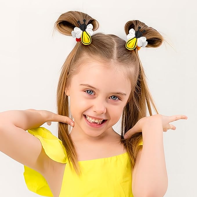 Doneace Bee Hair Clips Yellow Hair Clip for Girls Cute Bee Hair Accessories Handmade Honeybee Alligator Hairpins Animal Headdress Spring Hair Barrettes for Hair Styling Baby Kids Toddlers Teens 2Pcs