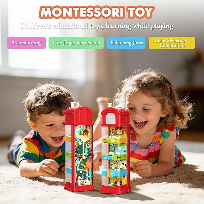 Baby Montessori Toys for 3 4 5 6 7 Year Old, Toddler Farm Egg Ball Drop Toy, Cause & Effect Educational Busy Board, Outside Sensory Toy for Kids 3-5, Xmas Birthday Gift for Baby Boy Girl