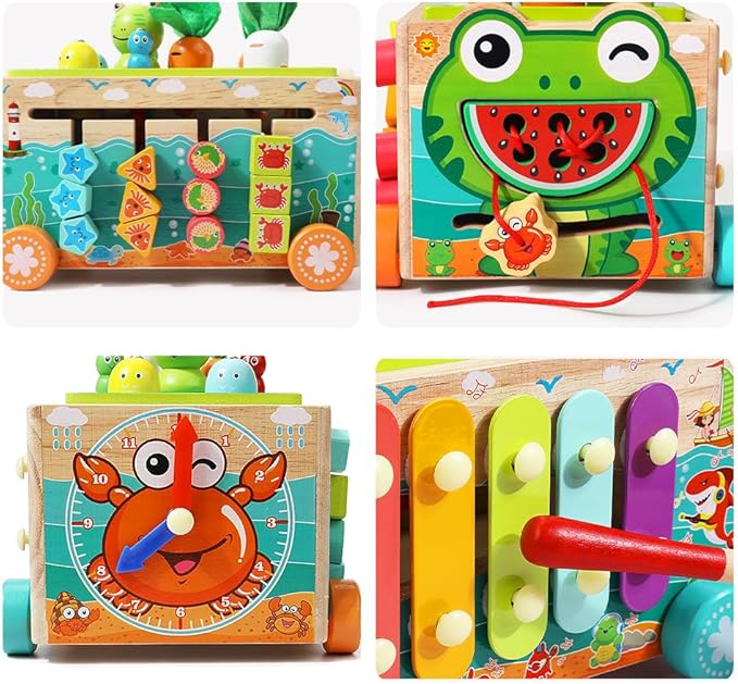 JAUNTY Toddler Wooden Montessori Toy for 1 2 3 Year Old Toys, Educational Stem Toy for Baby Boys Girls 18 Months+, Preschool Learning Fine Motor Skill First 1st Birthday Gifts for Kids Girl Boy 1-3