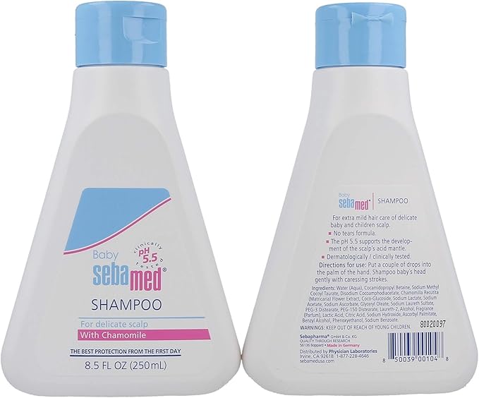 Sebamed Children's Shampoo 8.5 Fluid Ounces 250 mL (Pack of 2) Ultra Mild pH 5.5 Alkali-Free Dermatologist Recommended