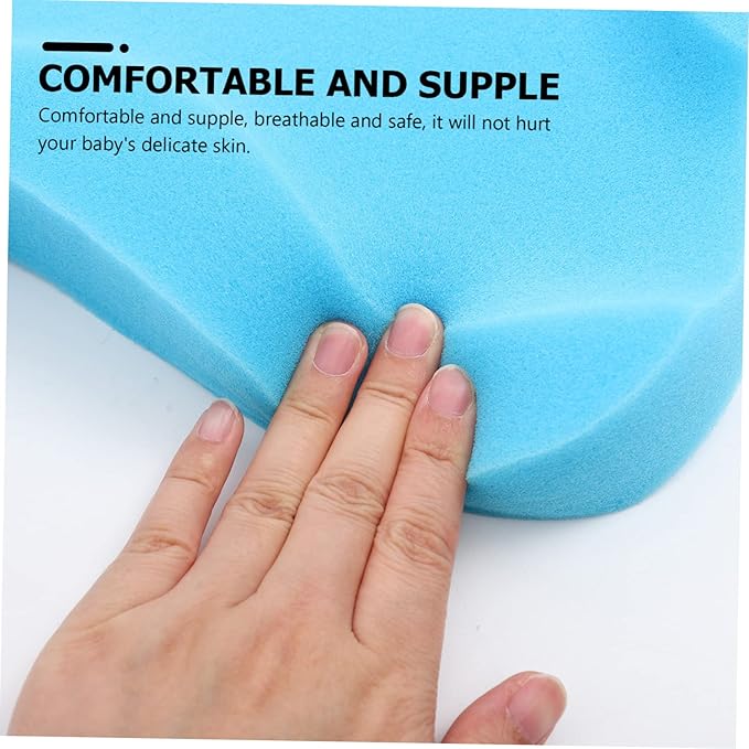 Bath Sponge Baby Cushion Baby Bath Mat Soft Sponge Non-Slip Adorable Bear Blue 4.5cm