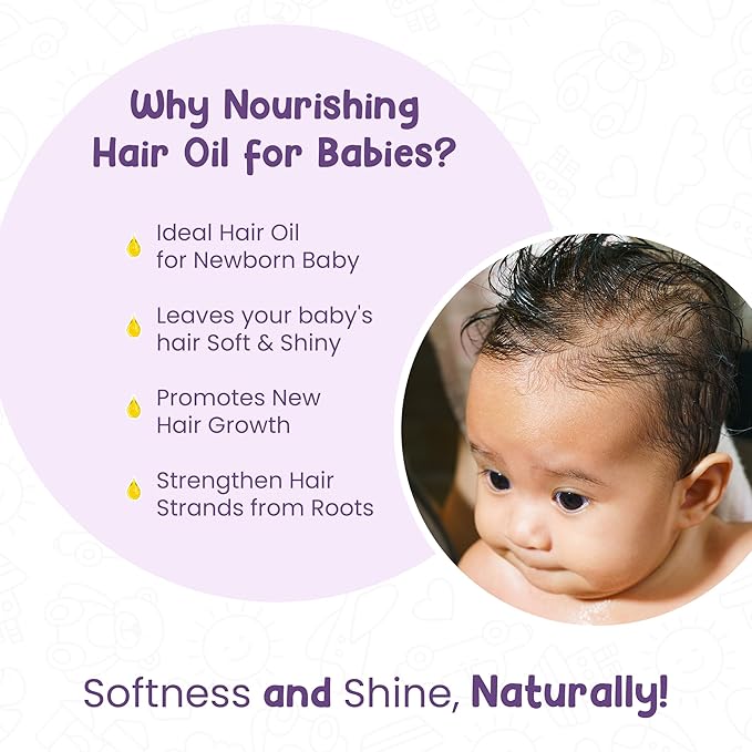 Mother Sparsh Ayurvedic Baby Hair Oil with 21 Herbs & Oils for Babys Tender Scalp & Hair, 100 ML