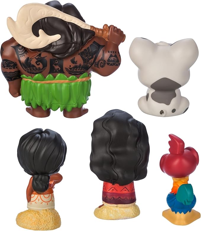 Disney Store Official Moana 2 Bath Toys Set - Includes 5 Detailed Toys with a Straining Storage Bucket - Bath Time Fun & Water Play Set for Kids