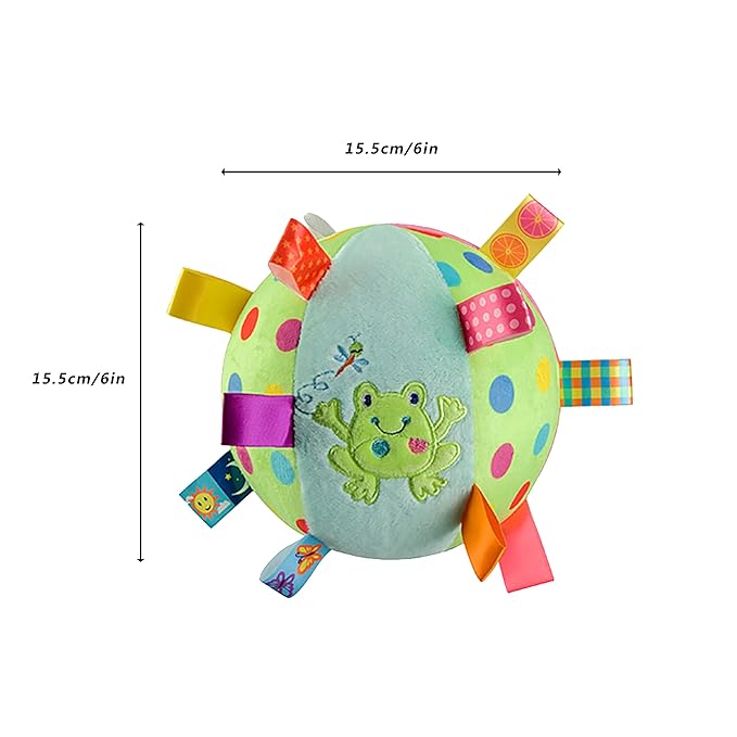 Baby Ball Kid Infant Early Educational Soft Plush Tag Colorful Ball Hand Grasp with Bell Inside