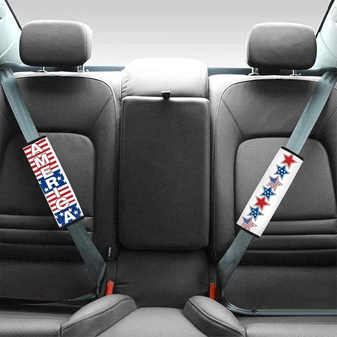 Car Seat Belt Pads Cover,Safety Shoulder Straps Pads Belt Strap Covers for Women Men 2 Pcs Standard Size,American Star