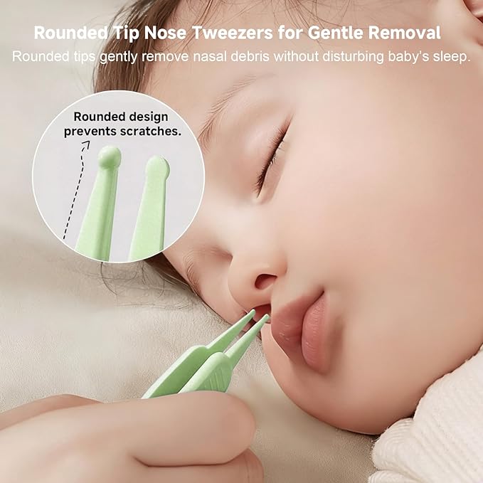 4-in-1 Baby Nail Care Set 02 – Safe Nail Clipper, Scissors, File & Tweezer with Cute Deer Case – Mild & Safe Manicure Pedicure Set for Newborns, Babies & Little Kids – Green