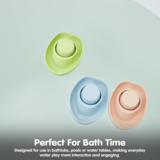 PlanToys® Pastel Green Rubber Convertible Boat | Montessori Water & Sensory Play Toy for Cause & Effect, Imagination & Exploration | Eco-Friendly Floating Bath Toy