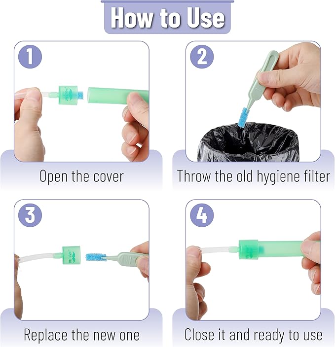 Baby Nasal Aspirator Hygiene Filters with Tweezer, 100 Pack, Nasal Suction Filters for Babies