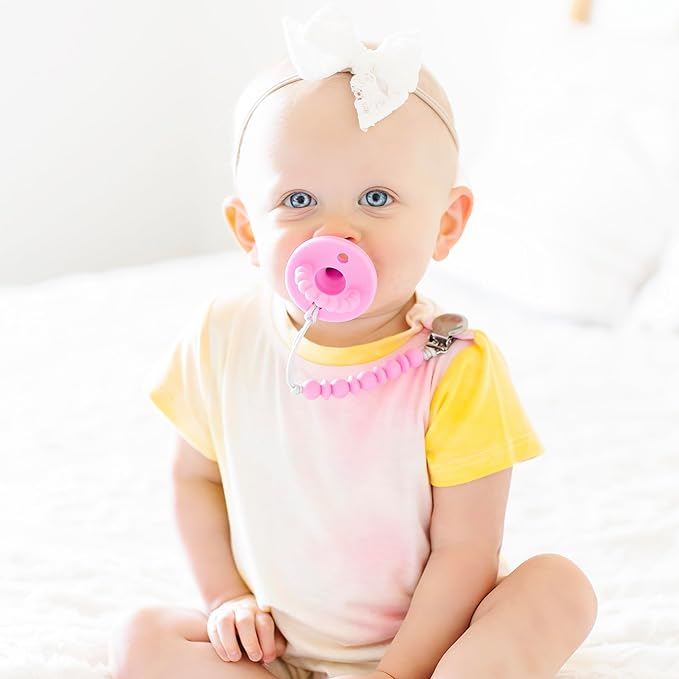 Ryan & Rose Cutie PAT Pacifier Teether 10 Pack Assorted Colors (Whimsy (Girl), Stage 1)