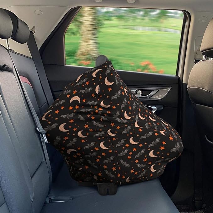 Bats Star Moon Baby Car Seat Covers Carseat Canopy Soft Infant Stroller Cover Nursing Breastfeeding Covers for Girls Boys Newborn