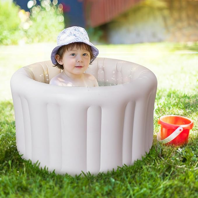 Inflatable Baby Bath Seat for Sitting Up XL, Inflatable Soft Tub for 24-36 Months, Anti - Collision with Temperature Sensing, Portable Toddler Bath Support for Home & Travel