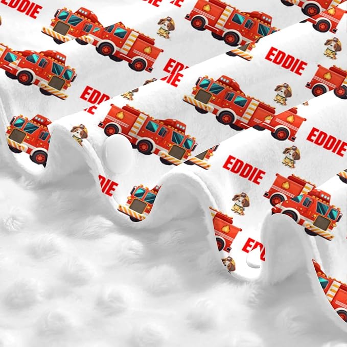 Personalized Baby Car Seat Canopy for Babies with Name, Custom Car Seat Covers for Boys Girls, Infant Opening Minky Nursing Breastfeeding Stroller Cover Carseat Canopies for Newborn (Firetruck)