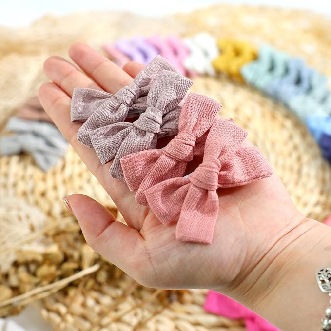 Oaoleer Baby Hair Clips, 40PCS Fully Lined Hair Bows for Girls Toddler Babies Kids Baby, Non Slip Tiny Hair Accessories for Infants Toddlers Kids Children Little Girls (Hair Bows-B)