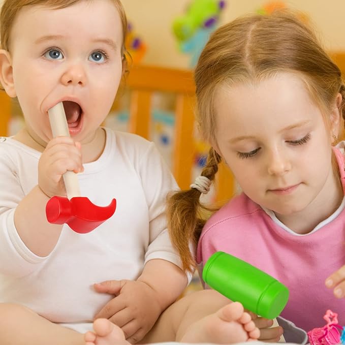2pcs Toy Hammer Simulation Wooden Hammers Small Plastic Toddler Claw Hammer Portable Kids Maintenance Tools Toys Pretend Fake Mallet Hammers for Boys Girls