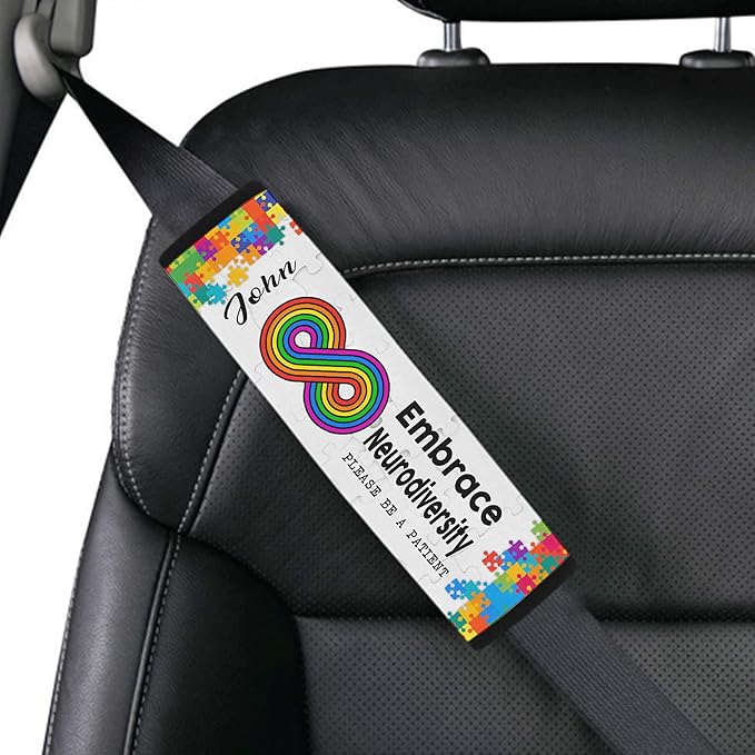 Embrace Neurodiversity Autism Awareness Seat Belt Covers Autistic Car Seat Belt Covers Medical Alert Personalized Name Special Need Seatbelt Cover 9