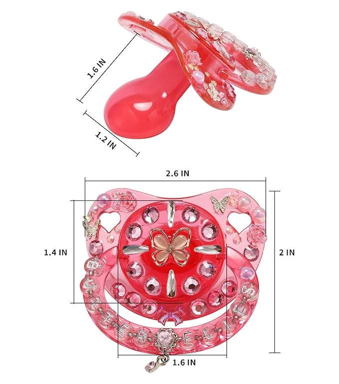 CutiePlusU Adult Sized Pacifier Dummy Crystal DIY Handmade