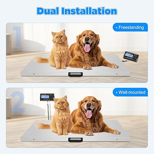 Pet Scale for Large Dog 1102lbs, PS-500 Electronic Stainless Steel Platform Heavy, Animal Scale Platform for Large Pets Postal Shipping Warehouse for Dog Pig Goat Sheep