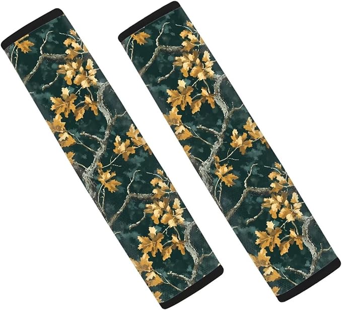 AFPANQZ Branch Print Seat Belt Pad Cushion 2 Pack Soft Auto Vehicle Safety Seatbelt Pads Cushion Automotive Accessories Comfortable Driving Pads Laptop Bag Straps Pad
