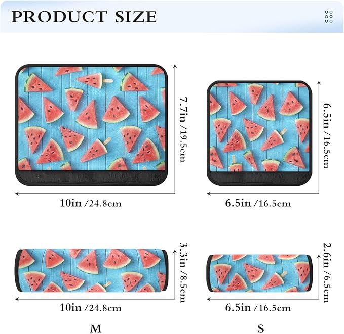 Summer Watermelon Slice Blue Wooden Board Seat Belt Cover 2 Pack Car Seat Belt Cushion Soft Shoulder Pad Auto Interior Accessories Protect Your Neck and Shoulder