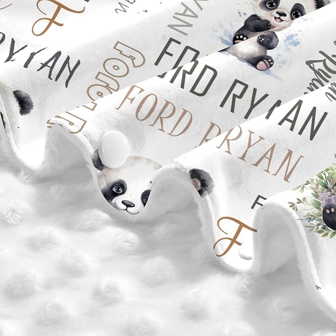 Personalized Winter Baby Car Seat Cover with Name Panda Winter Car Seat Cover for Baby Seat or Stroller Custom Infant Car Seat Covers Minky Blankets Nursing Cover Breastfeeding Scarf