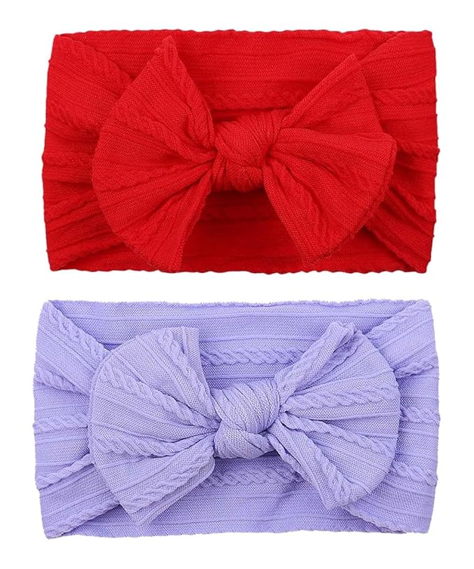 Love Heart Bow Headband for Baby Girls Valentines Hair Band Hair Accessories for Toddler TSFD23 (Red Lavender, One Size)