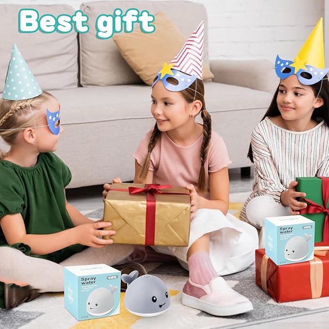 Baby Whale Bath Toy - Baby Easter Basket Stuffers Bath Toy for Kids - Light up Water Pool Bathtub Toys for Babies Kids