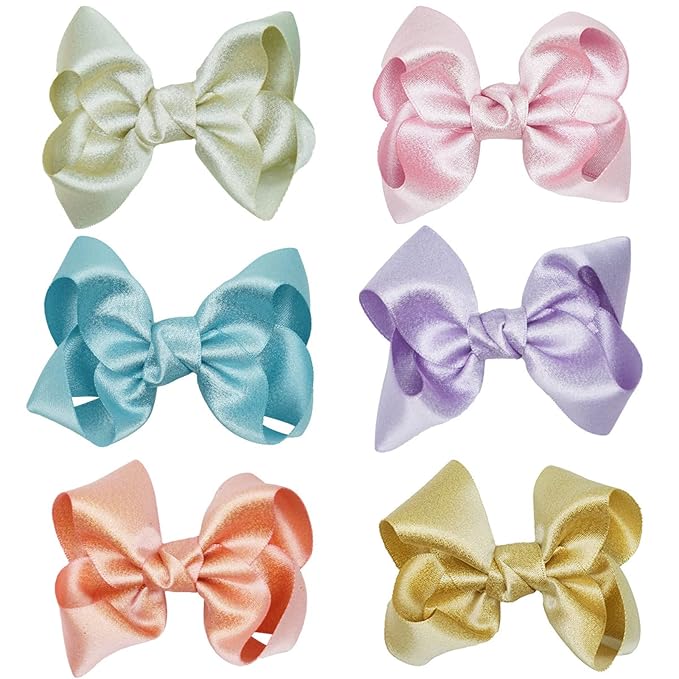 3 Inch Baby Girl Hair Bows Clips Hairpin Headwear Little Teen Toddler Girls Kids Teens Toddlers Hair Accessories - Set of 2 (Red)