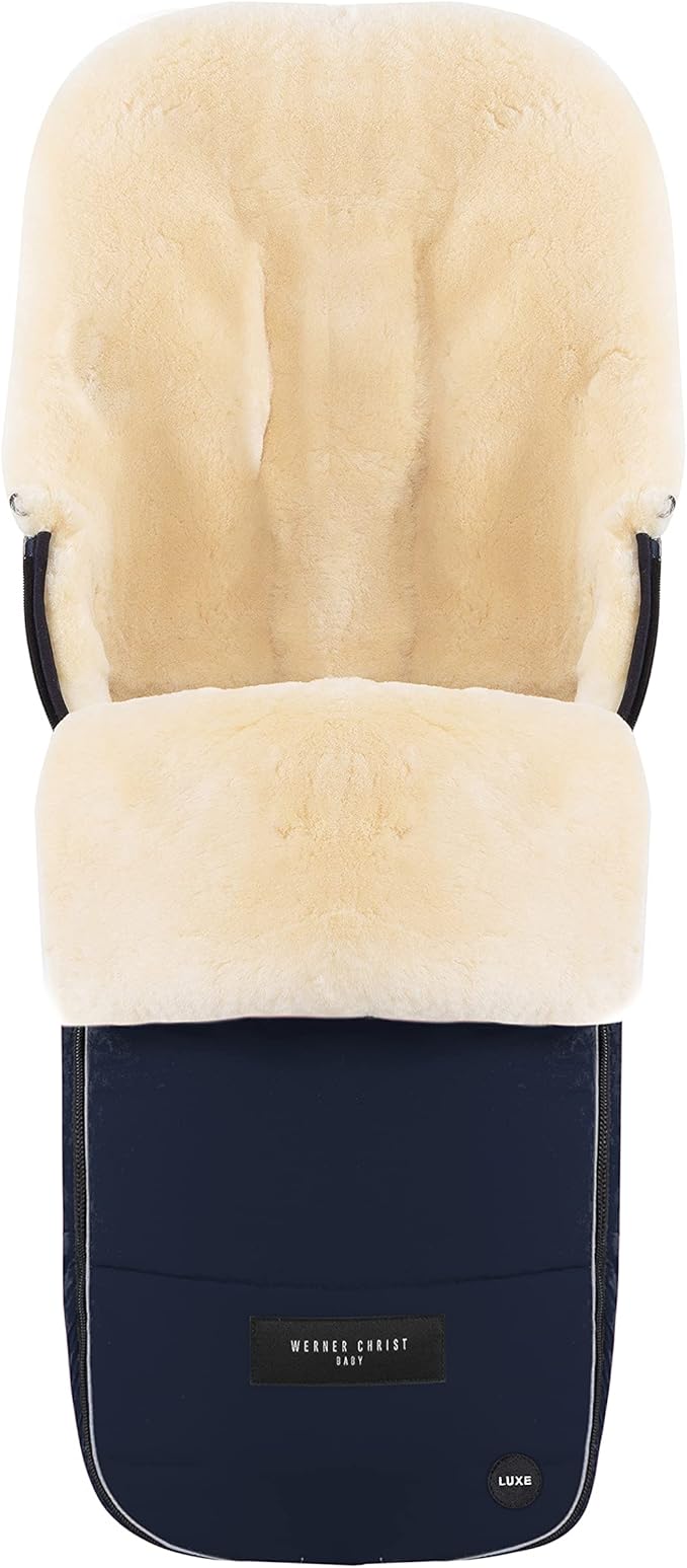 Werner Christ Baby Sheepskin footmuff FLIMS Luxe - Full Medical Sheepskin footmuff for Buggy (from 6 to 36 mo.), Medical Fur, Universal with Long Slits