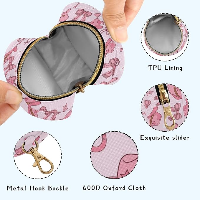 Western Cowboy Bow Pink Print Pacifier Holder Case for Diaper Bag Portable Travel Pacifier Storage Case with Clip Newborn Baby Pouch for Baby Boys Girls Purse Outdoor