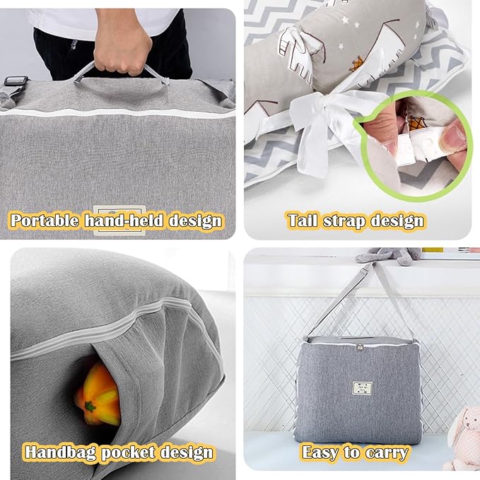 Baby Lounger for Newborn, Portable Infant Lounger for 0-24 Months Newborn, Home Travel Dual-Purpose Baby Nest (Elephant Grey)