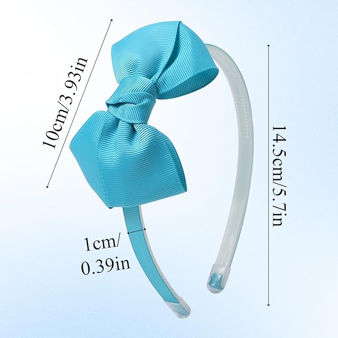 Grosgrain Ribbon Headbands with Bows for Toddler Girls and Babies, Includes Hair Hoops (20Pcs Hair Accessories)