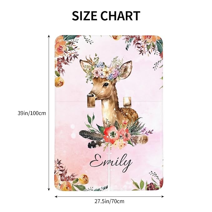 Personalized Custom Name Baby Car Seat Canopy - 2 in 1 Nursing Mom Breastfeeding Cover - Minky Baby Carrier & Stroller Cover with Deer Design