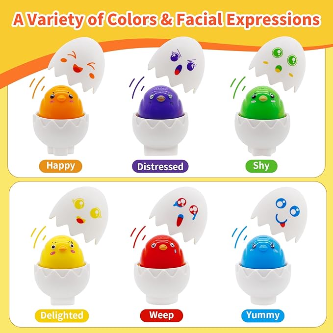 MOONTOY Easter Eggs Toy Toddler Learning Toys for 1 2 3 Year Old Girl Boy Birthday Gift Educational Montessori Matching Egg Shape Sorter Color Baby Toys 12-18 Months Easter Basket Stuffers