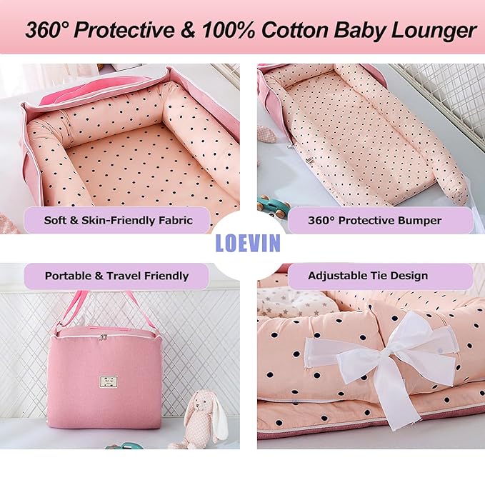 Baby Lounger Play Mat for Tummy Time,Baby Lounger for Newborn Awake-Time Pad,Portable Newborn Babies Essentials Gifts 0-24 Months Home or Travel (Long Necked Dragon)