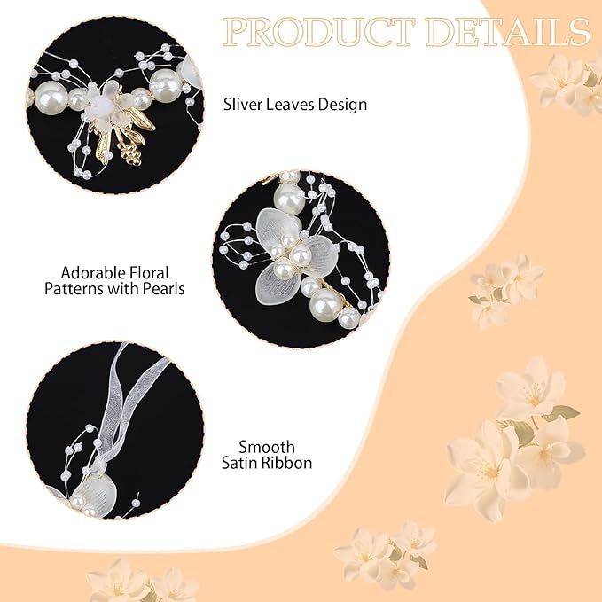 Flower Girl Headpiece Crystal Pearl Hair Accessories Bridal Flower Headband for Wedding, Birthday, Party, and First Communion